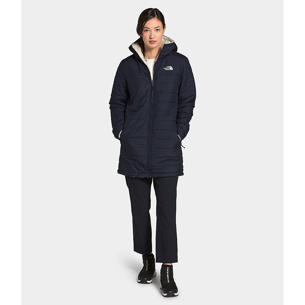 The North Face Parka Womens Australia - The North Face Mossbud Insulated Reversible Navy / White (OS